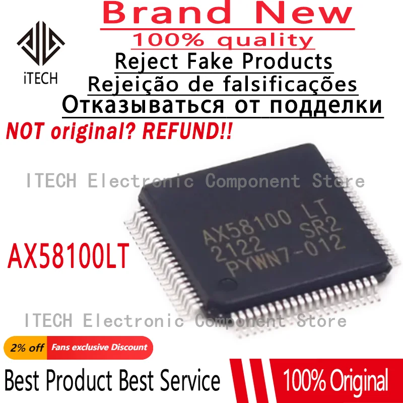 

Оригинальный AX58100LT AX58100 LQFP80 100% новый и подлинный, 1 шт./партия