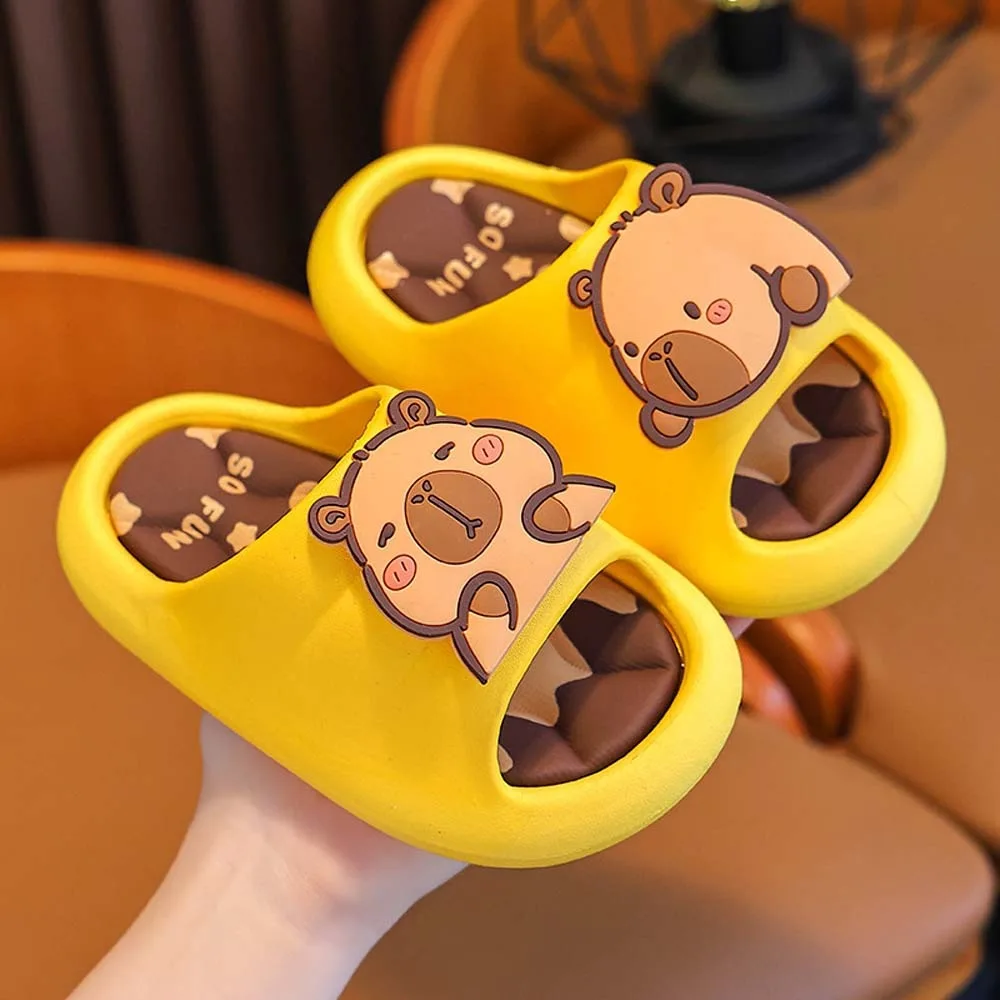 

PVC Cute Capybara Slippers Anti-slip Thickened Cartoon Animal Slippers Rotatable Soft Children's Bathroom Sandals