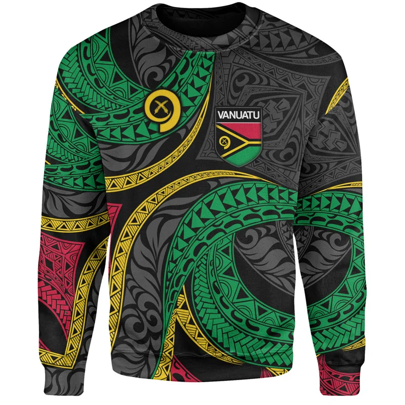 

Vintage 3D Print Vanuatu Unity Day Sweatshirts For Men Vanuatu IndependenceDay Graphic Round Neck Hoodies Fashion Clothing Tops