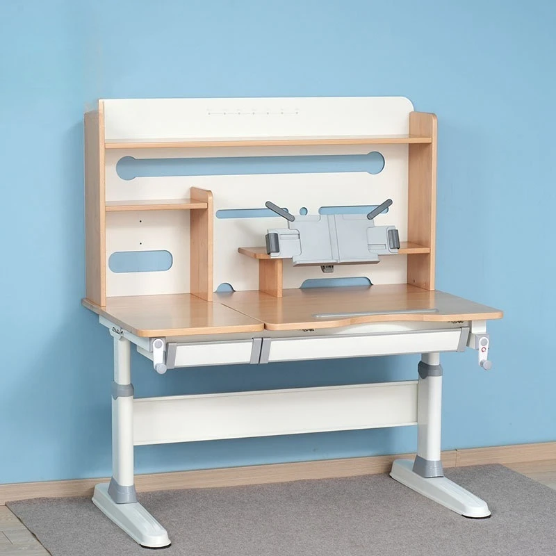 Simple study table 120cm with bookshelf Multifunctional home writing table Lifting solid wood
