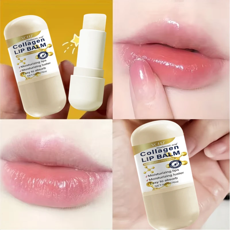 Collagen Lip Balm-5G, Firming and Smoothing Lips, 72-Hour Long-Lasting Moisturizing, Unisex, Pre-Lipstick Primer, Lip Care, Skin Care, Holiday Gift