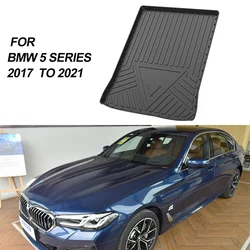 TPE Car Rear Trunk Mat Storage Box Pad For BMW 5 Series 2017 2018 2019 2020 2021 Waterproof Protective Rubber Car Mats