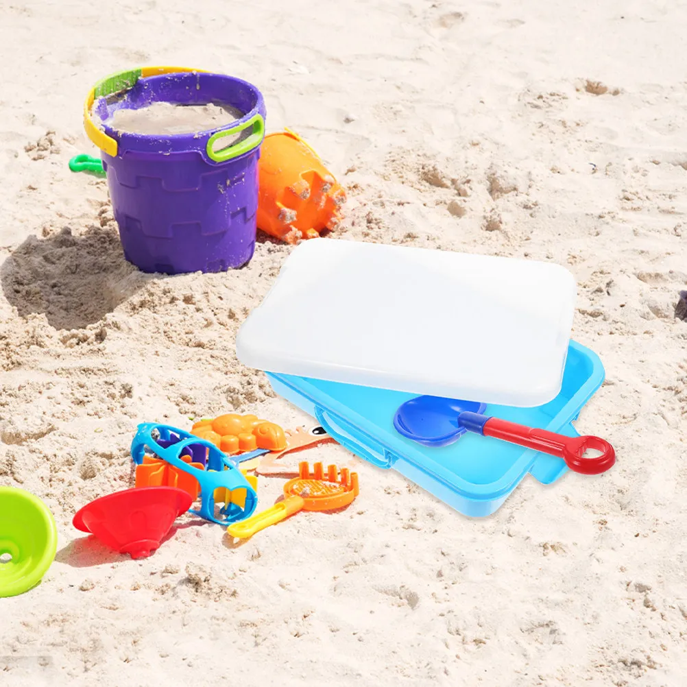 2Pcs Portable Handheld Sand Tray Box with Lid Dual Use Sandbox and Storage for Kids Sensory Play Montessori Sandtray Small Sand