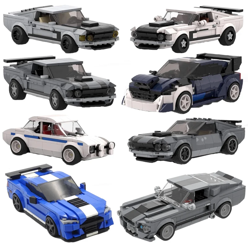 

MOC Technical Car Ford GT Raptor Mustang Boss Shelby GT500 Fiesta WRC Focus Speed Champions Sets Building Blcoks Kid Toys Gift