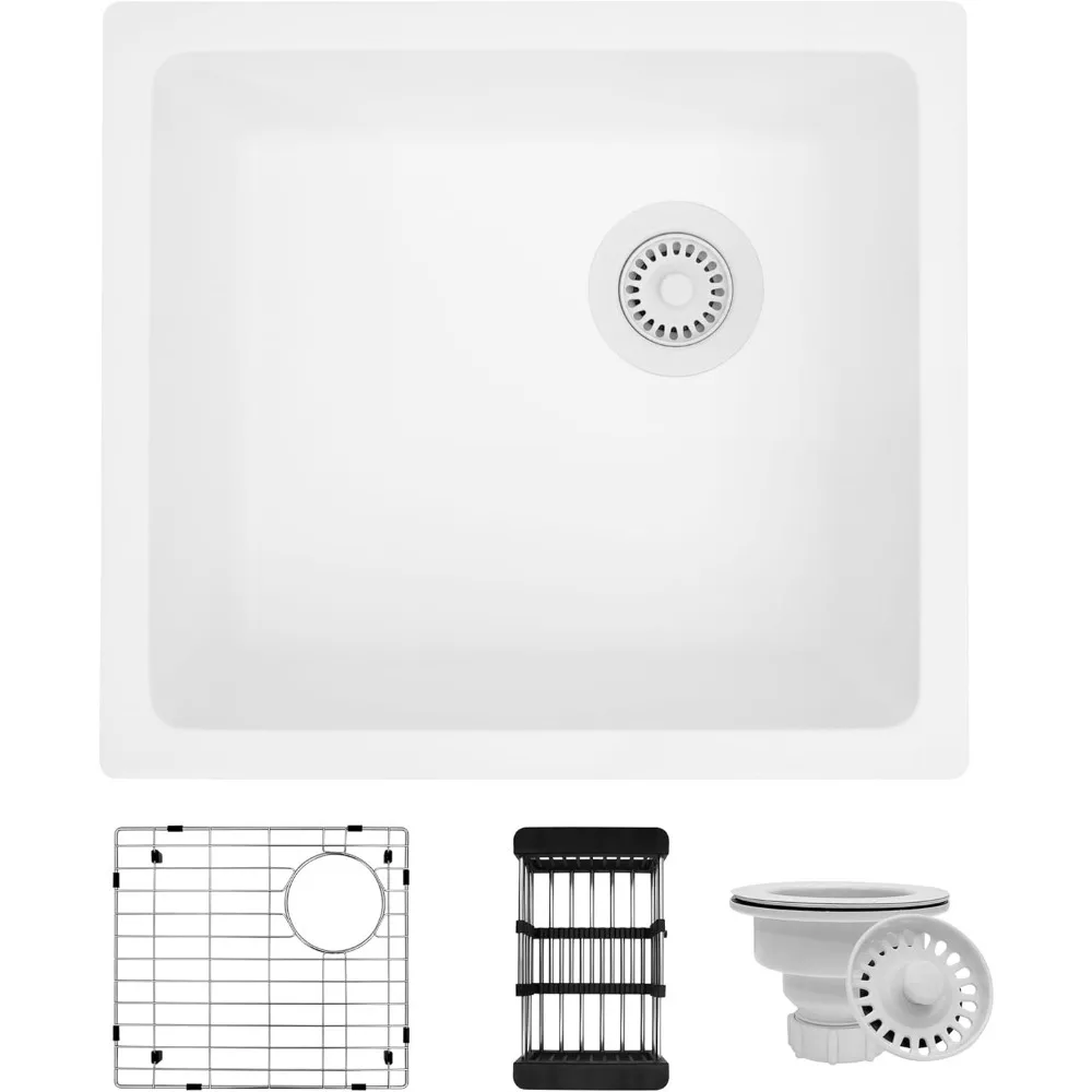 

19 Inch Undermount Kitchen Sink, 19" X 17" X 9" Granite Comoposite Kitchen Sink, 1917 Single Bowl Kitchen Sinks