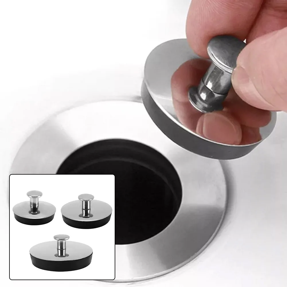 1pcs Universal Bathroom Washbasin Stainless Steel Sink Plug Bathtub Drain Stopper For 33-35mm 43-44mm 54-55mm Sink Plug