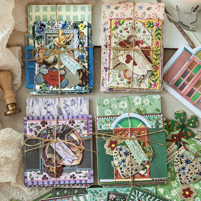 Mr. Paper 45sheets/bag Garden Post Office Series Mixed Material Embossed Relief Material Pack DIY Handbook Decorative Card Paper