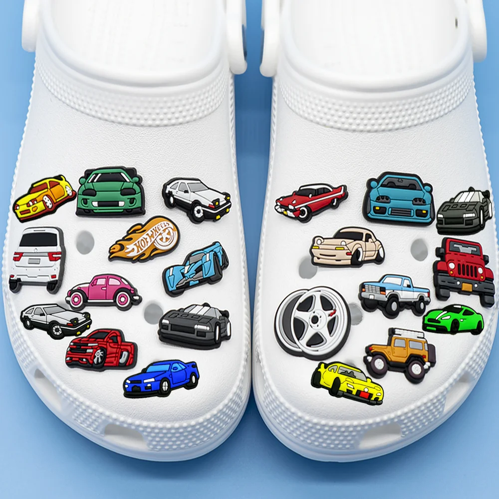 1/22PCS Dazzling Car Shoe Charms for Kids,Sports Cars Jeep Shoes Accessories Pins for Sandals,Wheels Clog Buckle Decorations image 3