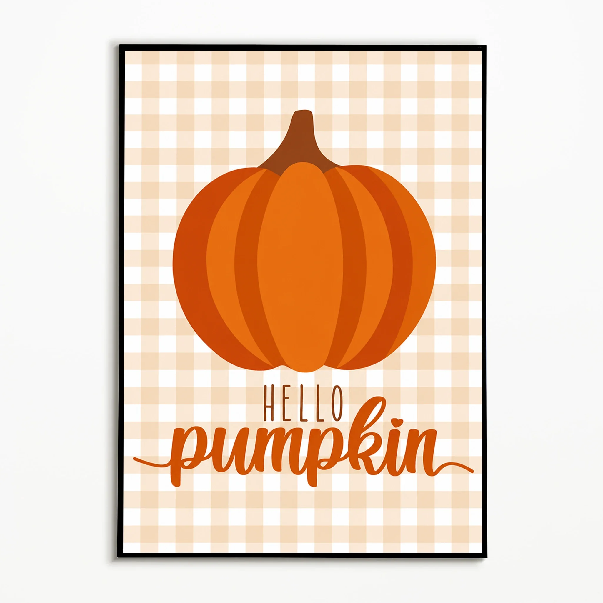 Frameless canvas paintings,1PC  Fall Vintage Striped Pumpkin Poster  Rural Countryside Autumn Harvest Thanksgiving Wall Art  Fra