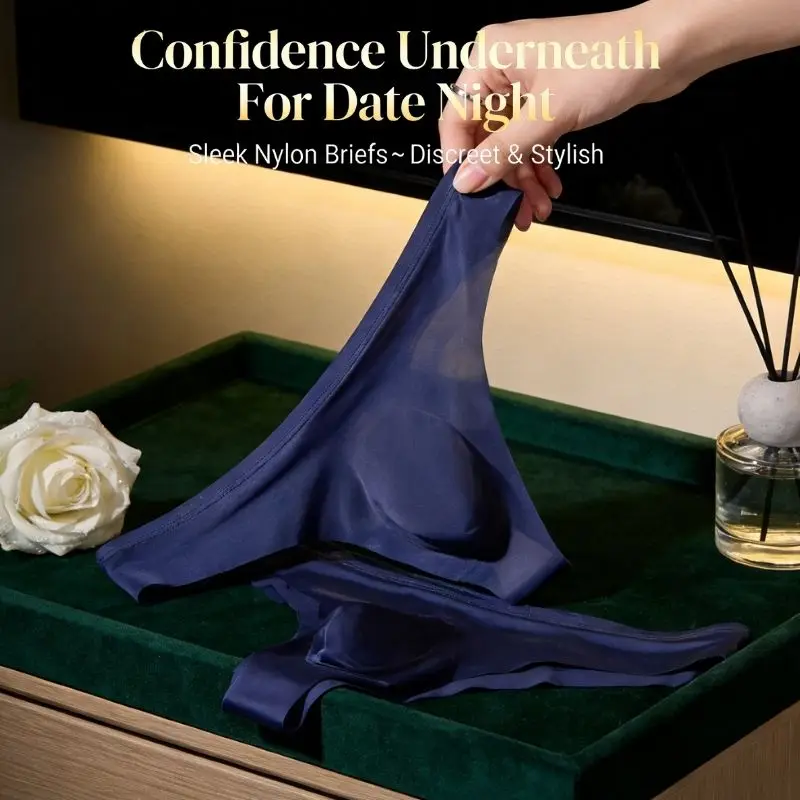 

Men's Ultra-Thin Ice Silk Nylon Thong Sexy Seamless G-String Intimate Date Night Underwear Breathable T-Back Plus Size S-6XL