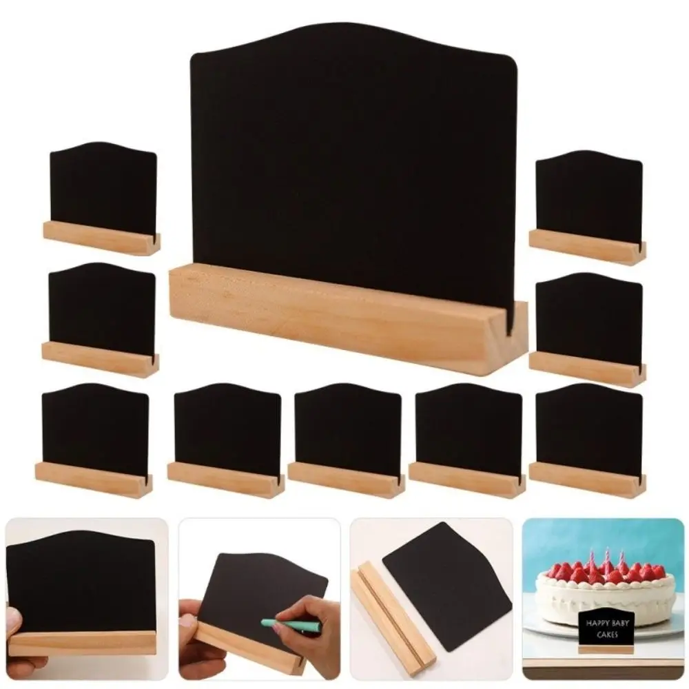 10Pcs/Set Portable Mini Double-Sided Blackboards DIY Reusable Erasable Writing Plate with Bracket Universal Memo Board Kitchen