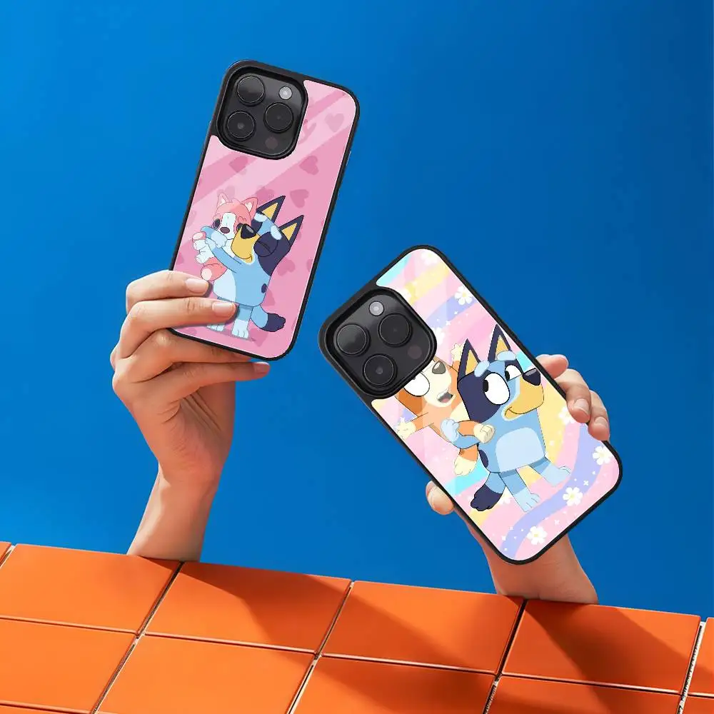 

Anime B-Blueys Phone Case Black Hard Plastic Phone Case For Iphone 17 Air 16 15 14 13 12 11 Pro Max PC TPU Ins Case