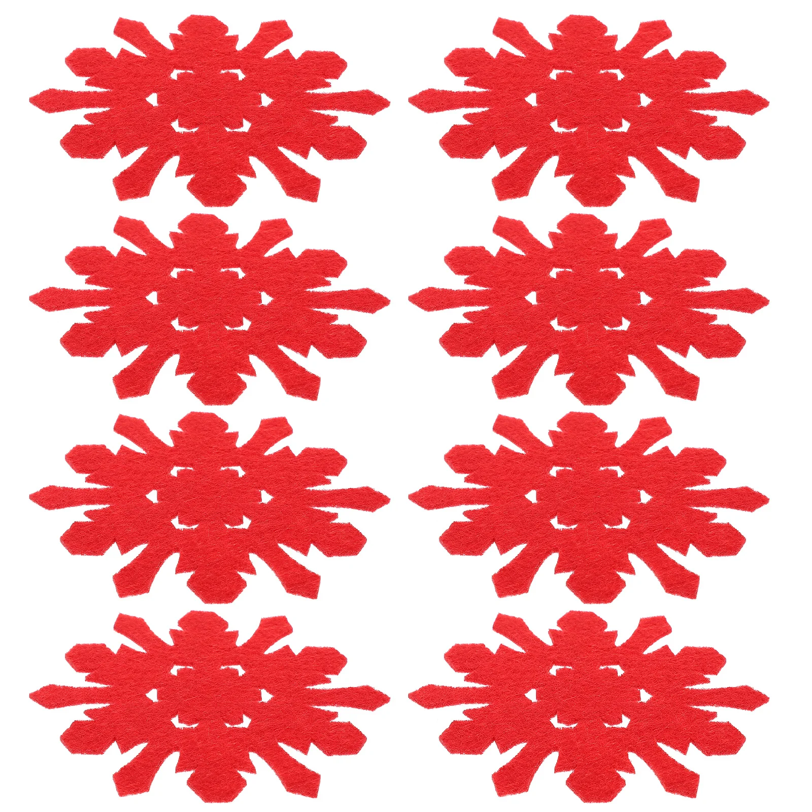 

8Pcs Snowflake Cup Coasters Felt Christmas Heat Insulated Mats for Drinks Party Home Decoration Christmas Party Supplies