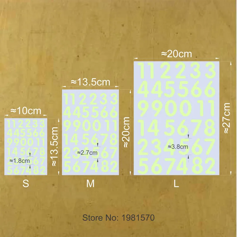 Pegatina de números, letras del alfabeto, pegatinas luminosas, interruptor de pared, muebles para ordenador portátil, motocicleta, coche, álbum de