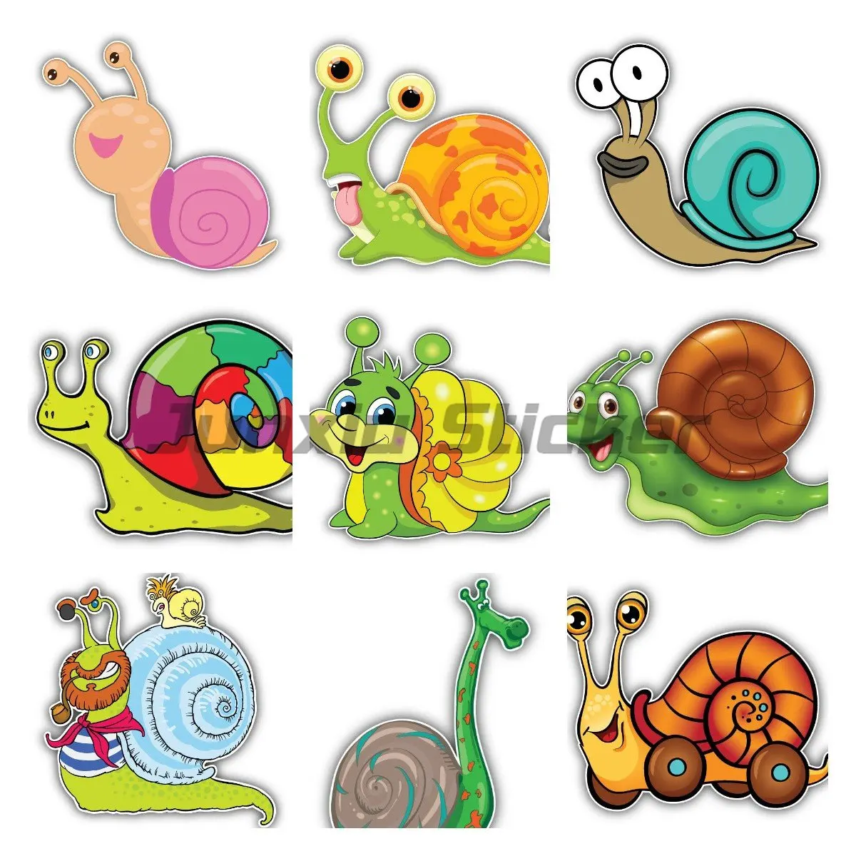 

Crazy Color Snail Vinyl Cartoon Animal Car Bumper Sticker Decal