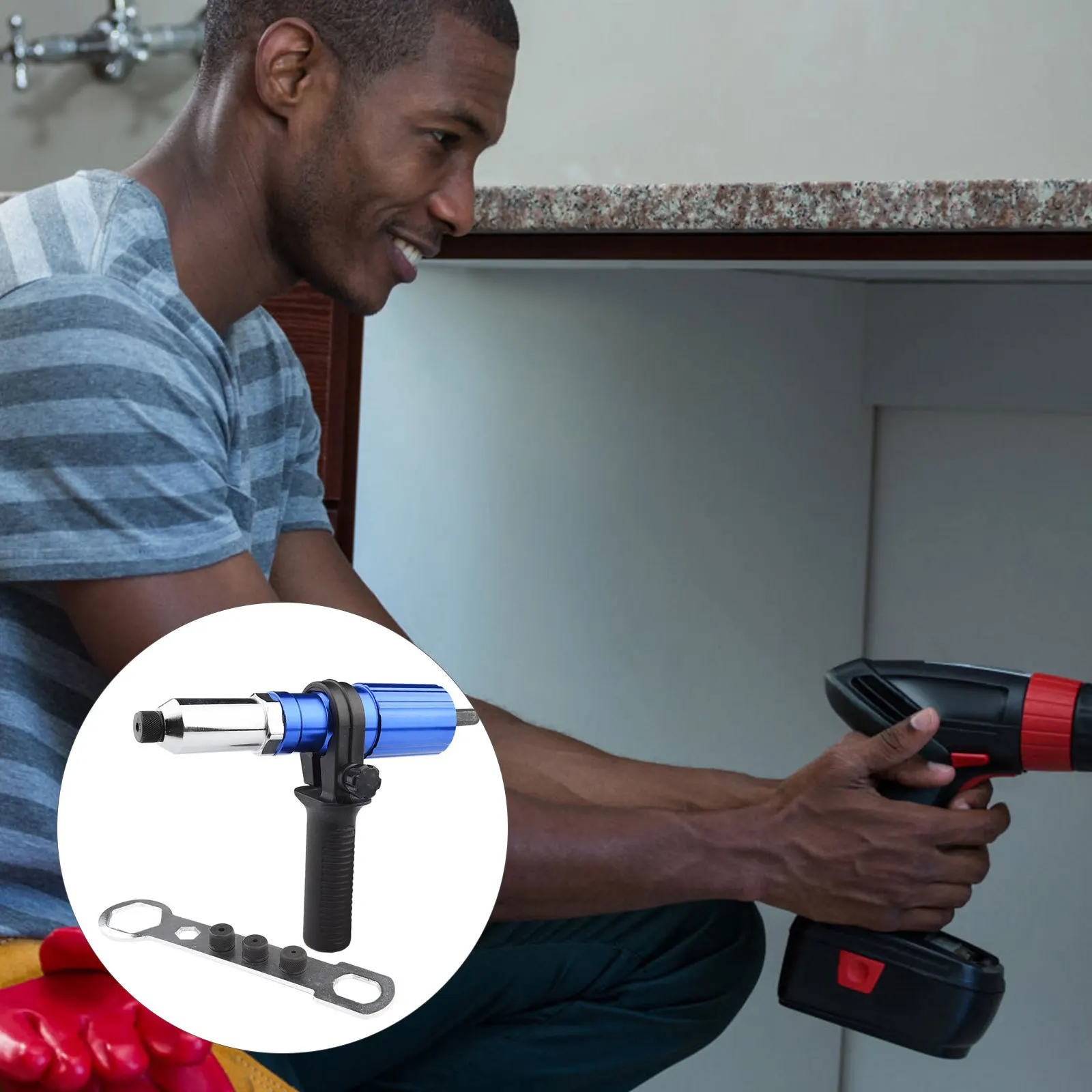 Rivet Adapter Electric Drill Converter Practical Durable High Hardness Simple Maintenance Excellent Craftsmanship