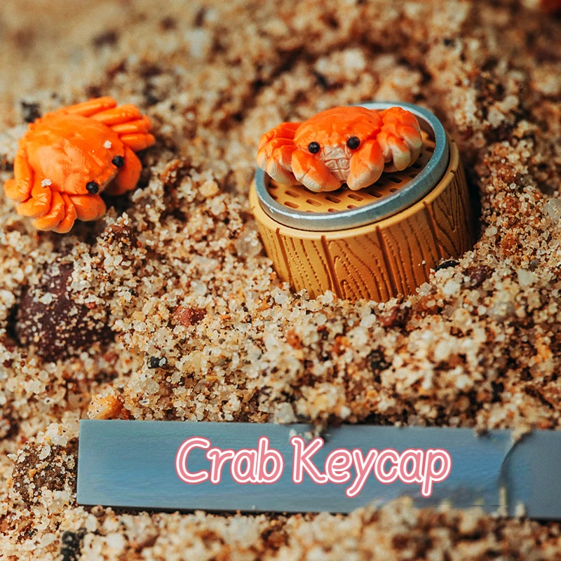 

3D three-dimensional Crab Keycap Mechanical Keyboard personalized Magnetic Absorption Food Keycap Office Decompression ESC Keys