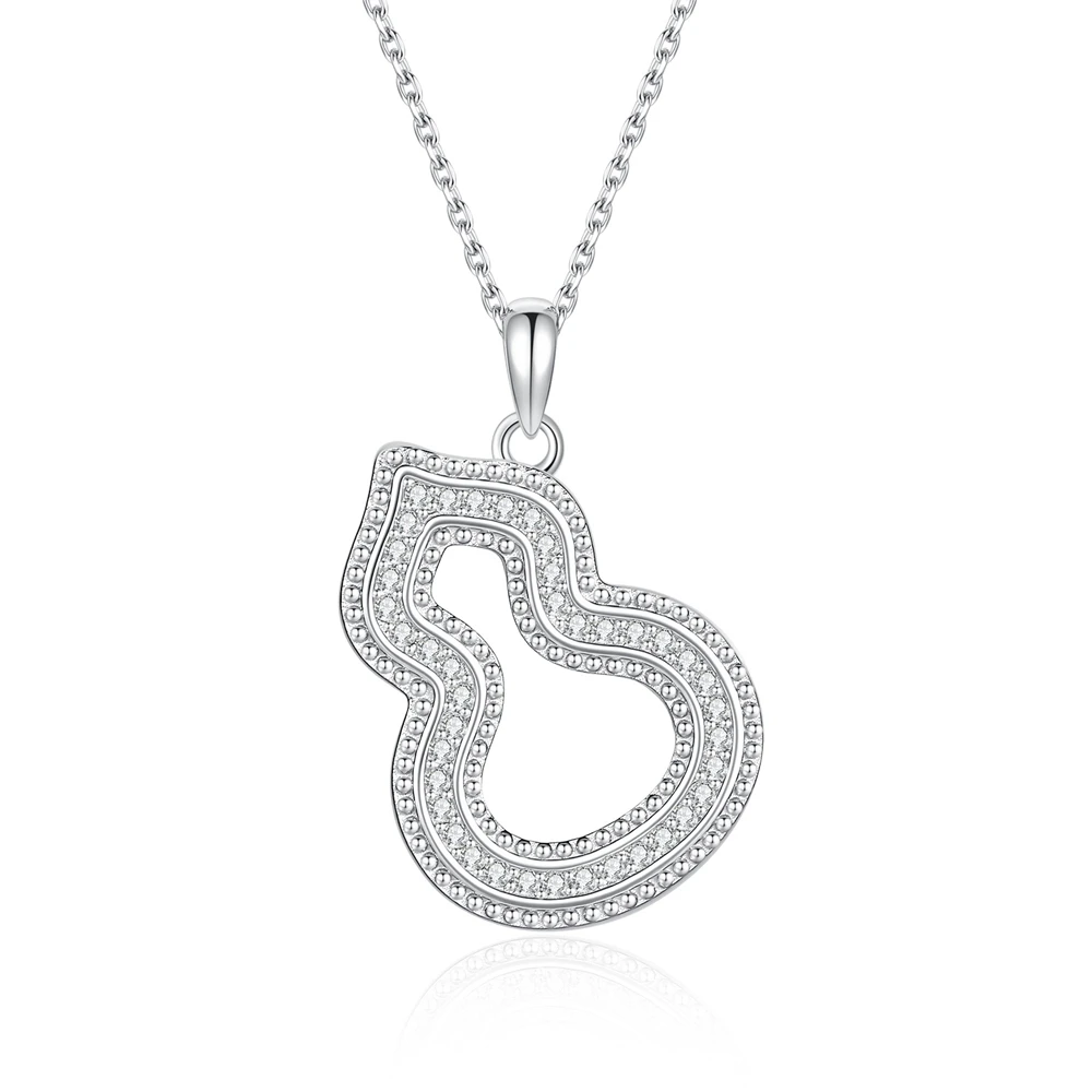 D Color Moissanite Pendant Necklace S925 Sterling Silver Little Gourd Necklace for Woman Birthday Party Jewelry Gift