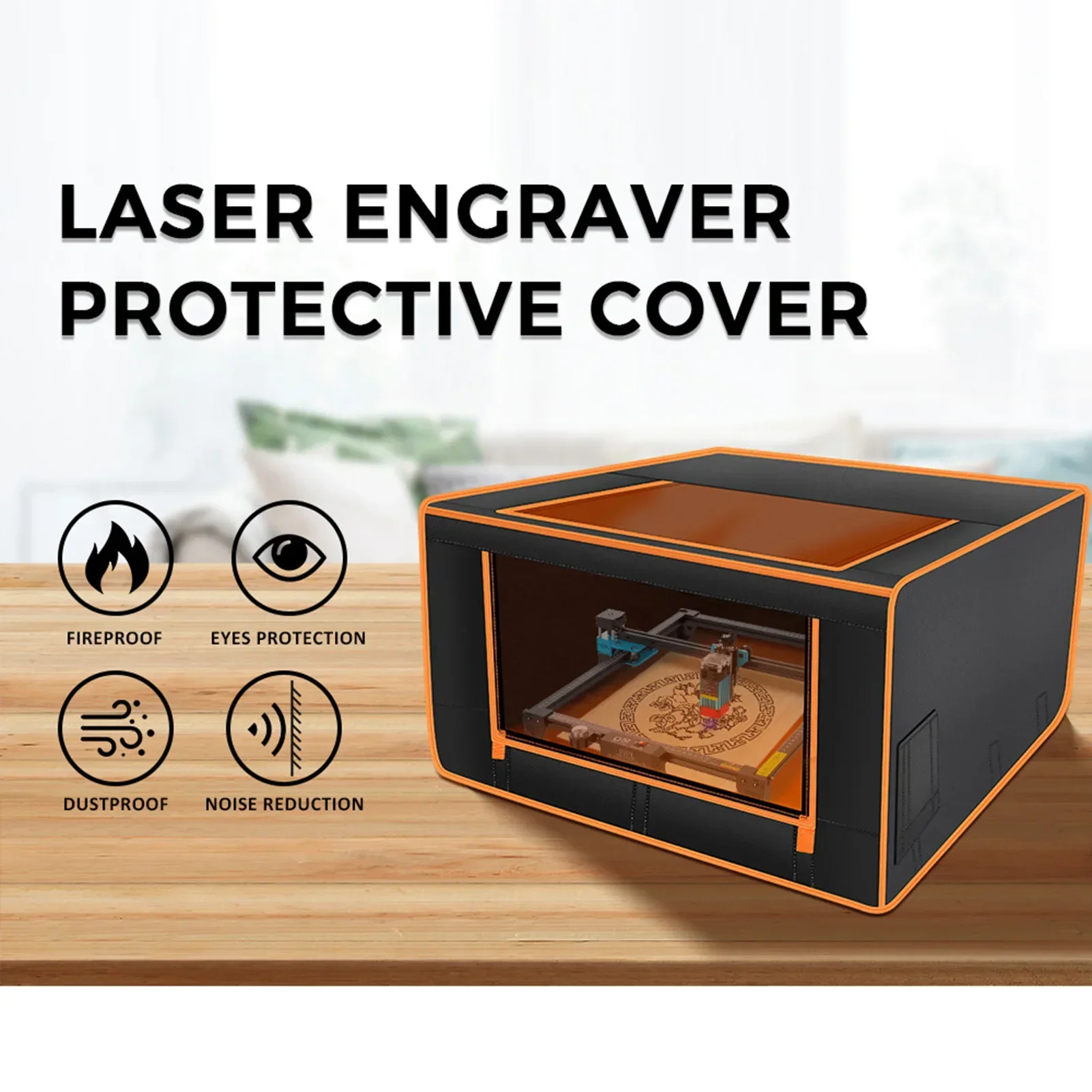 TS2 Laser Engraver Enclosure with Vent  Eye Protection Protective Cover Fireproof 800x800x400mm for Most Laser