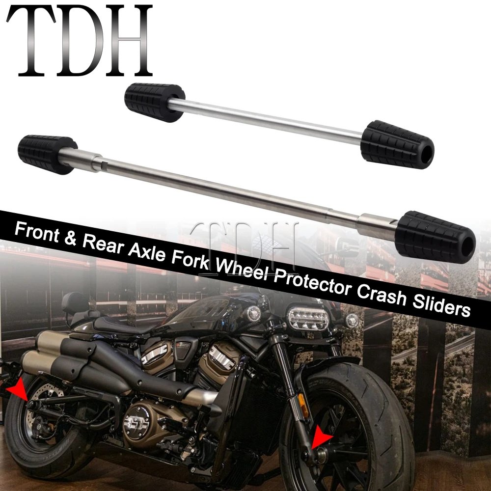 Motorcycle Front & Rear Wheel Axle Cover Caps Crash Sliders Falling Protection For Harley Sportster S 21+ Accessories Protector