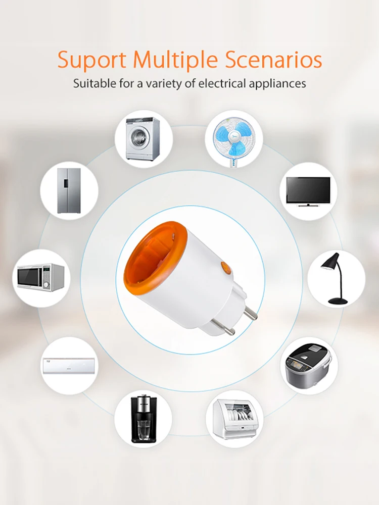 Prise intelligente Tuya avec surveillance de l'alimentation Zigbee 3.0, prise intelligente, contrôle par application, fonctionne avec Alexa Google Assistant