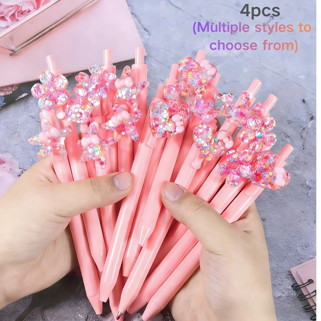 Creative Star Sticker Neutral Pen Fresh Cartoon Star Shape High Aesthetic Value Black Pen Small Fresh Press-Type Pen