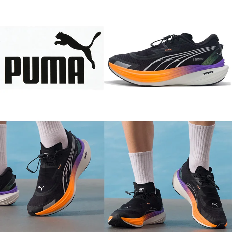 

PUMA Mens Speed Running Shoes 310080-02 Elastic Bungee Lace NITRO Foam Carbon Plate Sneakers