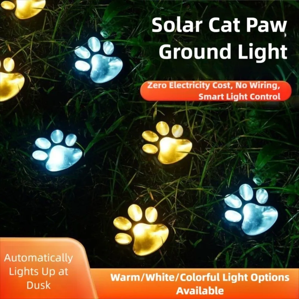

4Pcs Cat Claw Shaped Solar Stone Lamp Energy Saving Waterproof Outdoor Dog Claw Lamp Decorative Auto on/Off