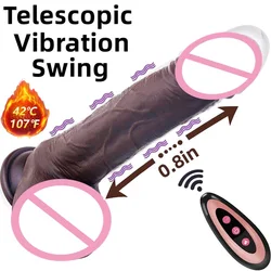 Realistic Vibrating Thrusting Dildo Vibrator Rotation Heating Dildo with Strong Suction Cup Adult Sex Toy for Women