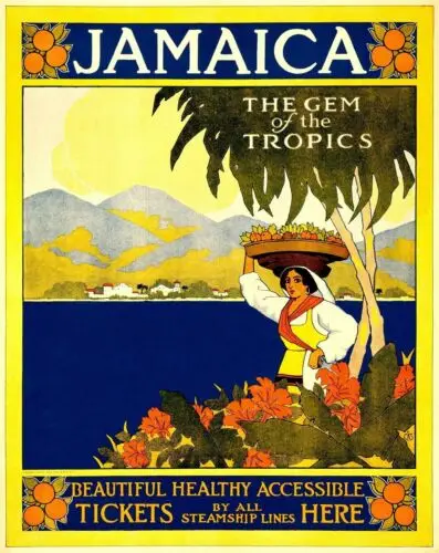 Travel Jamaica Retro Metal Wall Plaque Art Vintage Advertising tin Sign sign
