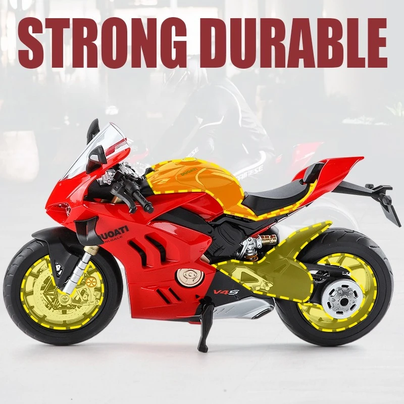 1:9 Ducati V4S Hohe Simulation Motorrad Diecast Metall Legierung Modell Auto Sound Licht Sammlung Kinder Spielzeug Geschenke Display