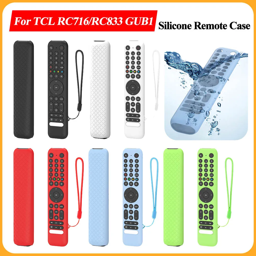 Silicone Remote Case for TCL RC716/RC833 GUB1 Remote Protective Case Anti-Slip Remote Cover Shockproof Silicone Sleeve Anti-Drop