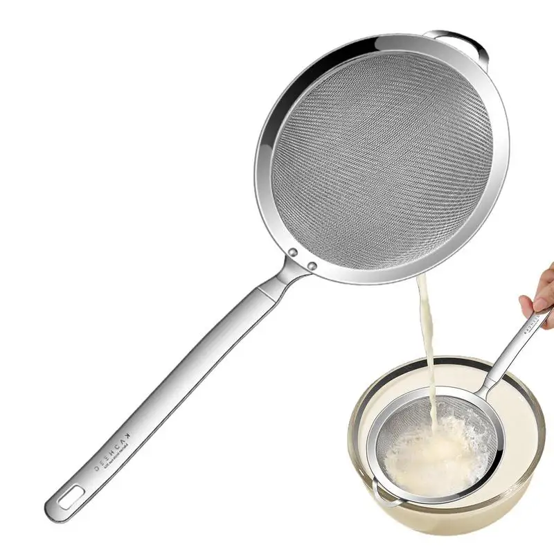 

Дуршлаг из тонкой сетки с ручкой, портативный, из нержавеющей стали