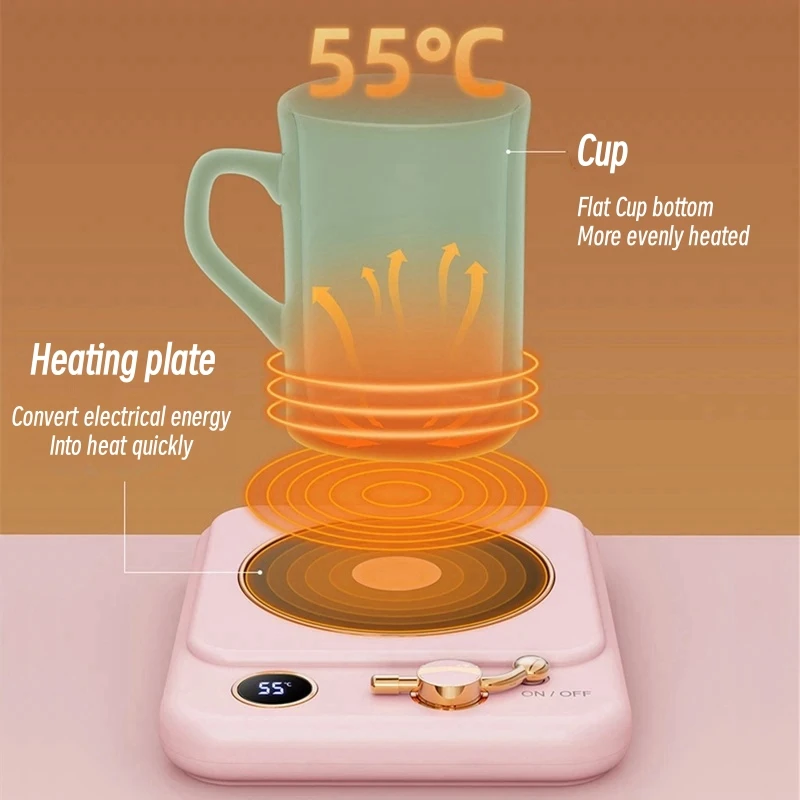 Coffee Cup Warmer Electric Mug Heater 220V Constant Temperature 55/65/75℃ Heated Coaster For Milk Tea Water Heating Pad Warm Mat