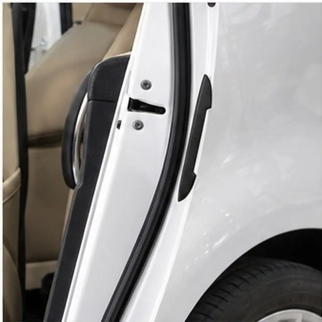 4Pcs Vehicle Door Sill Strips Car Protective Anti-Scratch Bumper Stickers Easy Install Waterproof Auto Door Protector Car