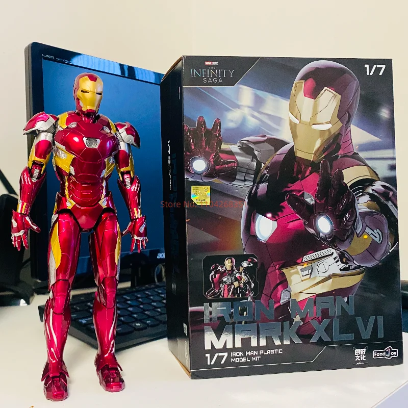 

1/7 комплект модели Fondjoy Iron Man Mk46 со светом Ironman Mk43 Mark 42, сборная модель Infinity Saga Abs, подвижная фигурка, игрушки, подарки