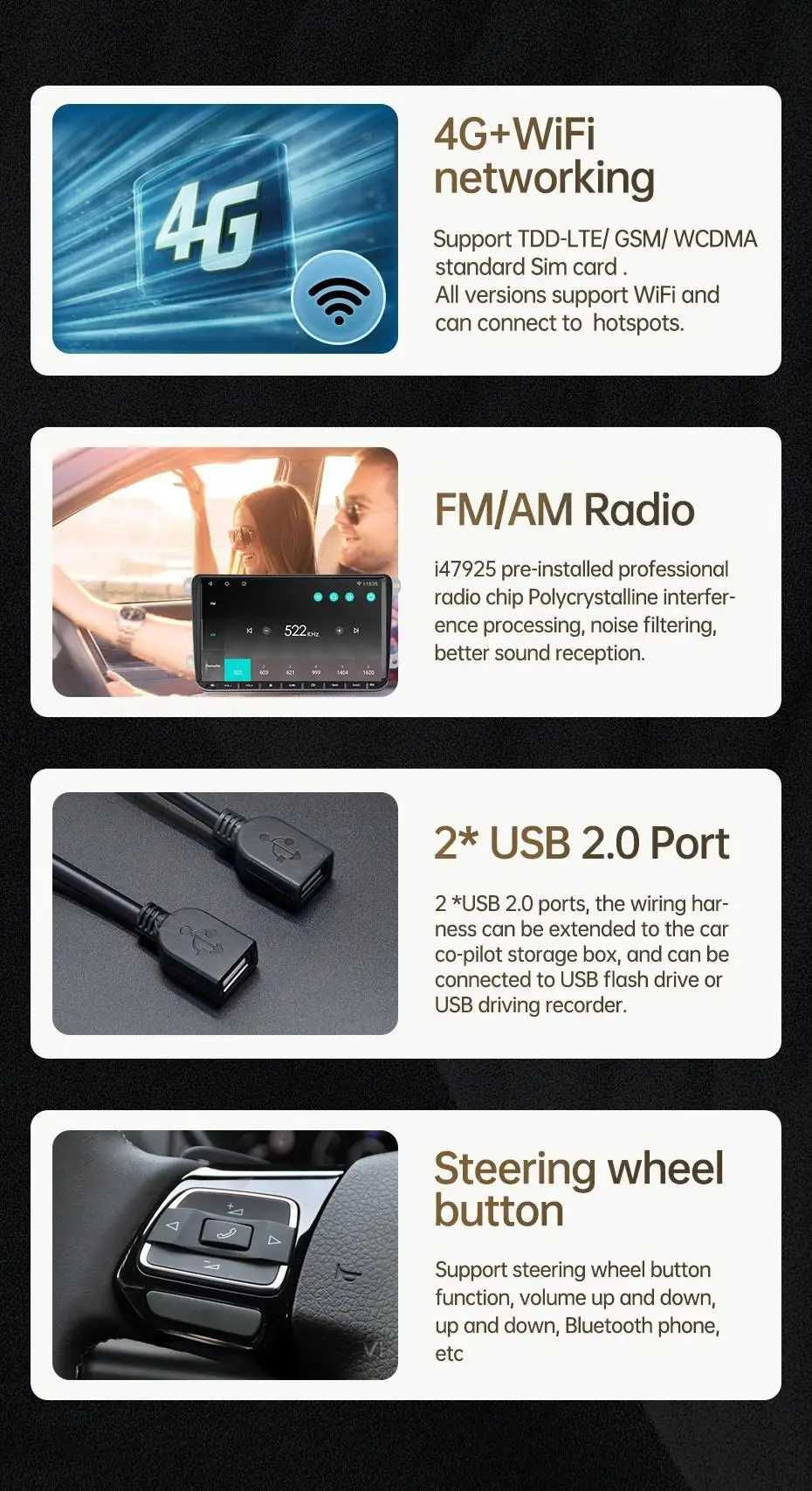Autoradio Android 16 für Volkswagen Golf 5 6 Polo Passat B6 B7 CC Skoda Jetta Universal Multimedia Carplay Wifi GPS Navigation – Detail 24