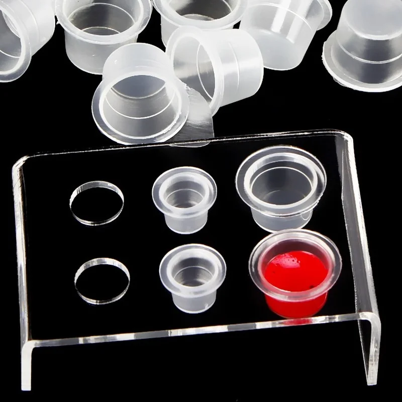 

100 Pieces Disposable Tattoo & Permanent Makeup Pigment Ink Caps Cups Large Medium Small Size
