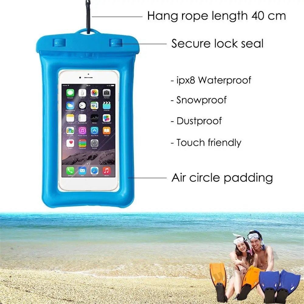 Universal Airbag Floating Swimming Phone Bags Waterproof Touchscreen Phone Bag Underwater Pouch Phone Case