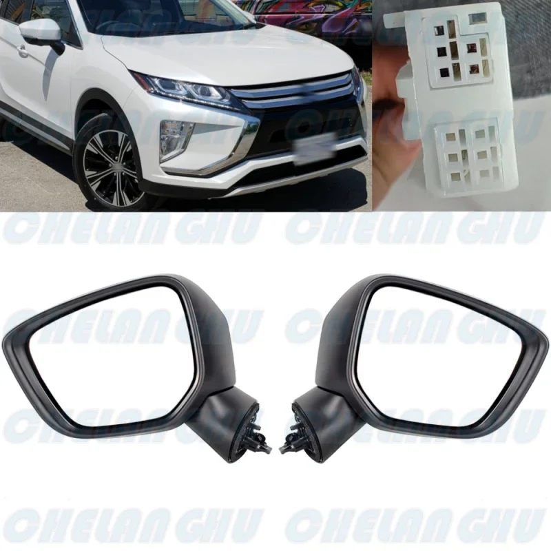 

For Mitsubishi Eclipse Cross 2017 2018 2019 2020 1 Pair 5 Pins Paintable Heated Auto Adjust Turn Light Mirror Assembly