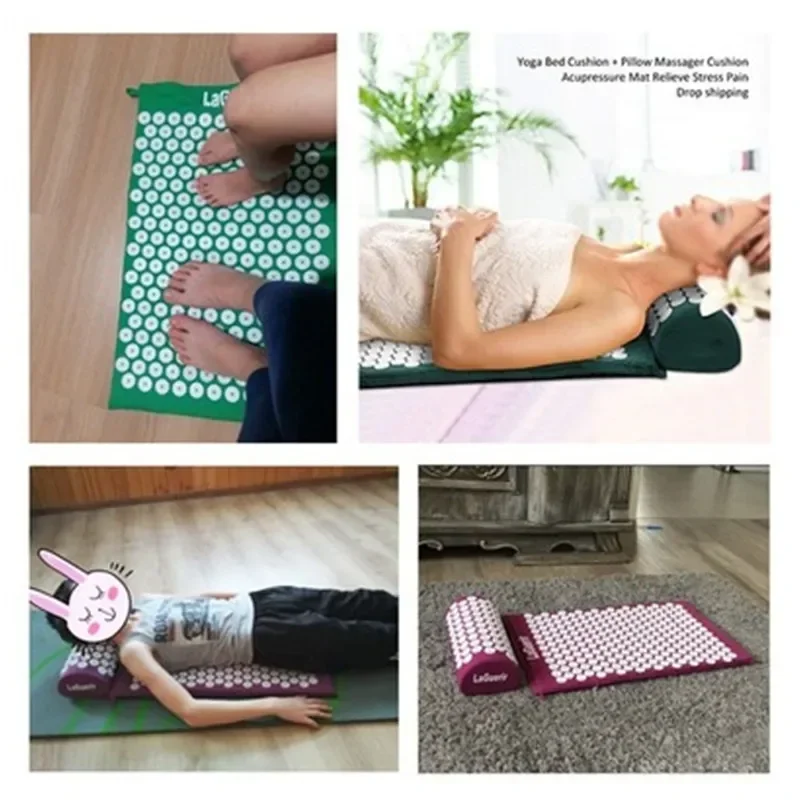 Cushion acupressure Massage Yoga Mat Sets Spike Fitness Pilates Relieve Stress Back Pain Applicator kuznetsov