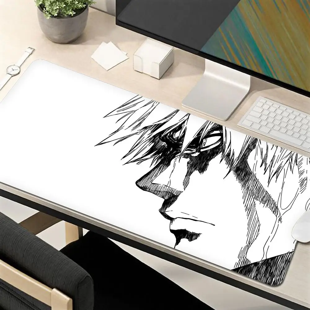 

Black and White Anime Large Mousepad Bleach Manga Panel Laptop Office Rubber Soft Table Mat PC Gaming Non-slip Mouse Pad Carpet