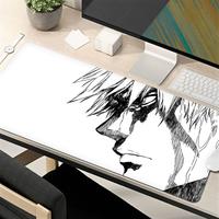 Black and White Anime Large Mousepad Bleach Manga Panel Laptop Office Rubber Soft Table Mat PC Gaming Non-slip Mouse Pad Carpet
