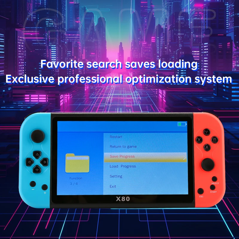 Coopreme X80 Portable Game Console 7-inch HD Emulator