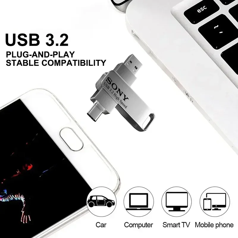 Sony 2TB Flash Drives USB 3.2 HighSpeed USB Transfer Metal Pen drive Memory Card Pendrive Flash Disk Memoria Waterproof Stick