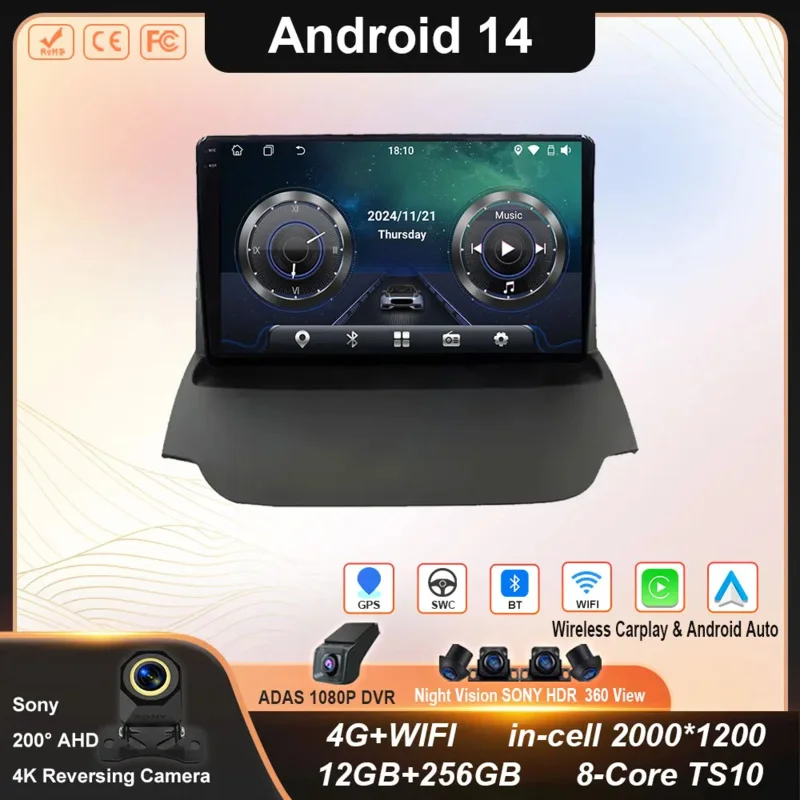 

Android 14 Car DVD For Ford Ecosport 2013 2014 2015 2016 2017 Auto Radio Multimedia Player GPS Navigation Stereo Head Unit WIFI