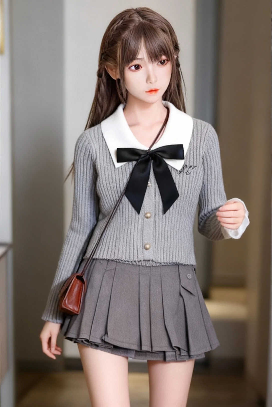 ฟิกเกอร์หญิงไร้รอยต่อ อกแบน ทำจาก TPE พร้อมวิกผมและชุด  ขนาดใหญ่ ขยับได้ เหมาะสำหรับนักสะสม พร้อมโครงเหล็ก