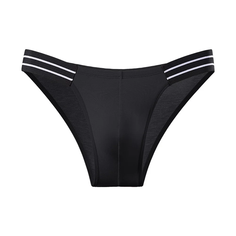 Solid Color Block Men's Briefs Wide Waistband Bulge Pouch Support Soft Elastic Polyester Spandex Underwear for Comfort Fit