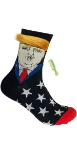 Calcetines divertidos de Trump para hombre y mujer, medias de pelo con estilo de Presidente novedoso, regalo de mercancía de Trump, 2024