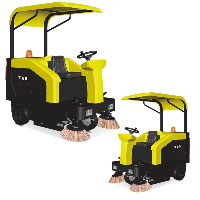 معدات تنظيف مكنسة القيادة ذات سعة كبيرة لورشة عمل الكناس الصناعية آلة صفحة الشوارع